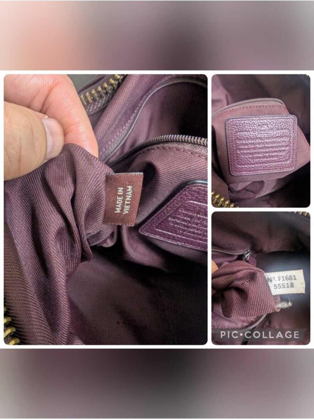🔥 RARE🔥 Coach Dark Oxblood With Multi-Colored Tea Floral - Satchel Tote Bag - Picture 5 of 16